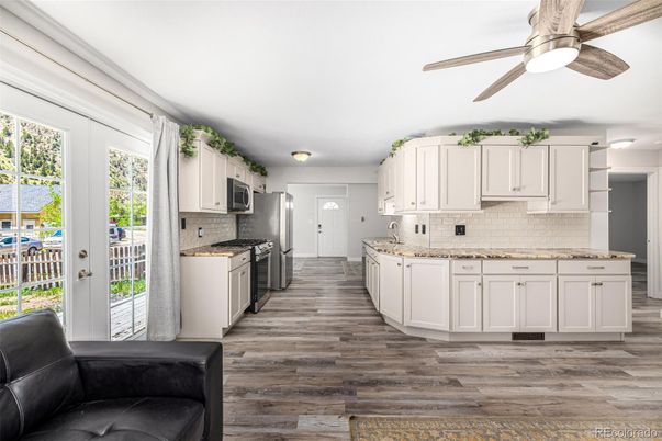 Interior, Kitchen, Wood Texture Flooring