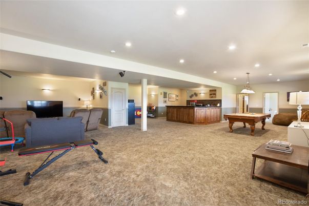 Billiard Table, Game Room, Interior, Pendant Lights, Recessed Lighting
