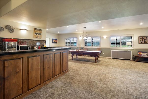Billiard Table, Game Room, Interior, Pendant Lights, Recessed Lighting