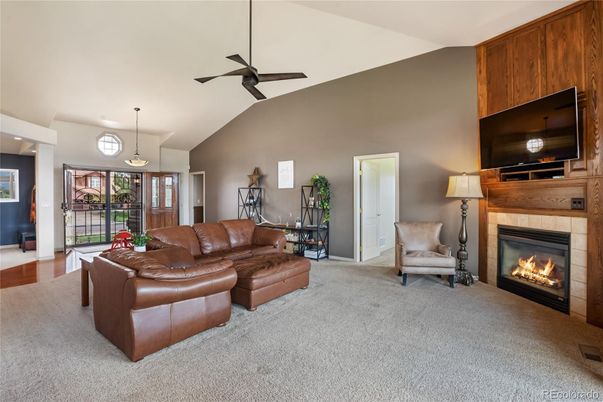Fireplace, Interior, Living room, Pendant Lights