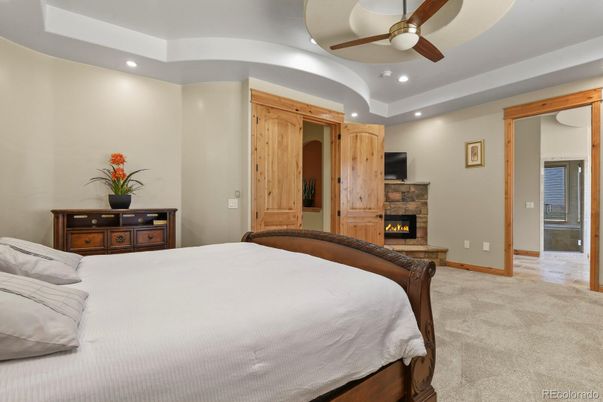 Bedroom, Fireplace, Interior, Recessed Lighting