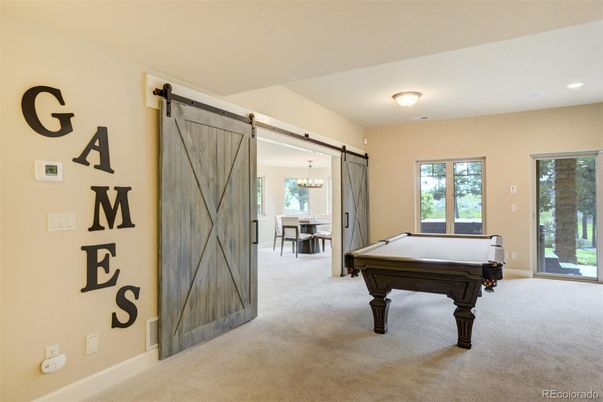 Billiard Table, Chandelier, Dining room, Game Room, Interior, Recessed Lighting
