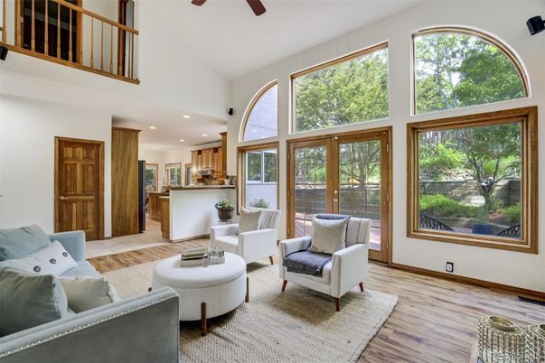 Interior, Kitchen, Living room, Recessed Lighting, Wood Texture Flooring