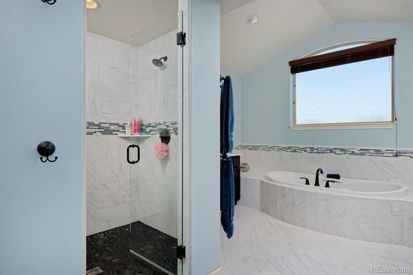 Bathroom, Glass Shower, Interior, Marble, Marble Walls, Recessed Lighting