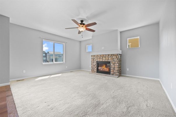 Empty room, Fireplace, Interior