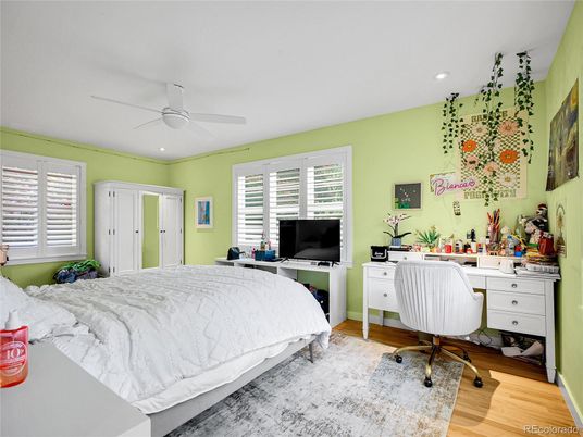 Bedroom, Home Office, Interior, Recessed Lighting, Wood Texture Flooring