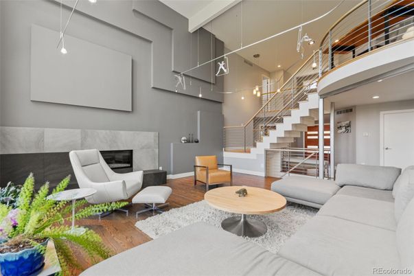 Fireplace, Interior, Living room, Pendant Lights, Recessed Lighting, Wood Texture Flooring