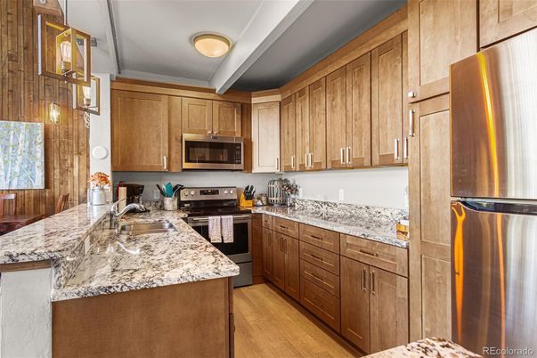 Interior, Kitchen, Stainless Steel Appliances, Wood Texture Flooring