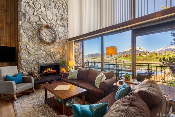 Fireplace, Interior, Living room, Stone Walls, Water