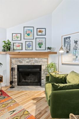Fireplace, Interior, Wood Texture Flooring