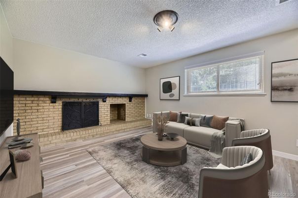 Fireplace, Interior, Living room, Stone Walls, Wood Texture Flooring