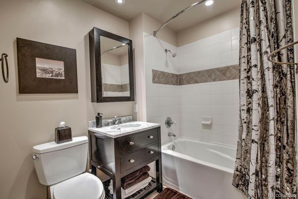 Bathroom, Interior, Recessed Lighting, Wood Texture Flooring
