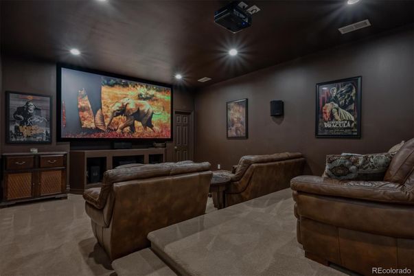 Home Theatre Room, Interior, Projection Screen, Recessed Lighting, Theatre Room