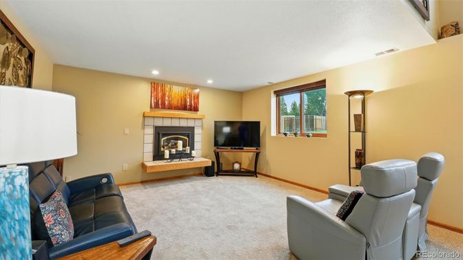 Fireplace, Interior, Living room, Recessed Lighting