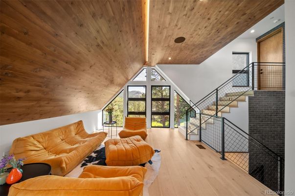 Interior, Living room, Recessed Lighting, Wooden Ceilings, Wood Texture Flooring
