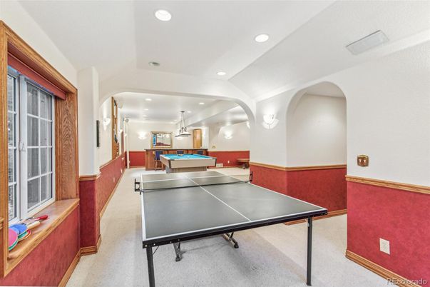 Billiard Table, Game Room, Interior, Pendant Lights, Recessed Lighting