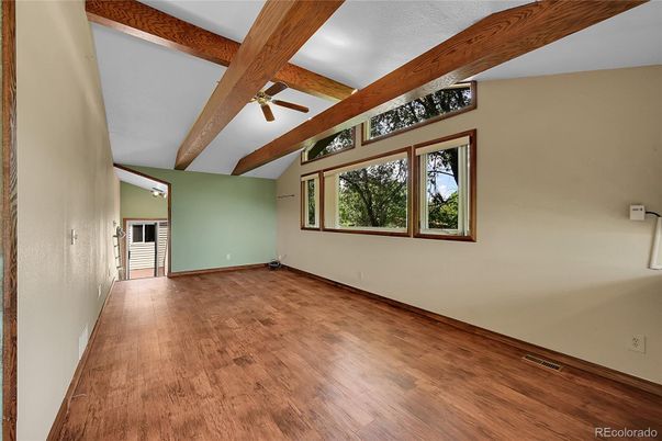 Empty room, Interior, Wooden Beams, Wood Texture Flooring