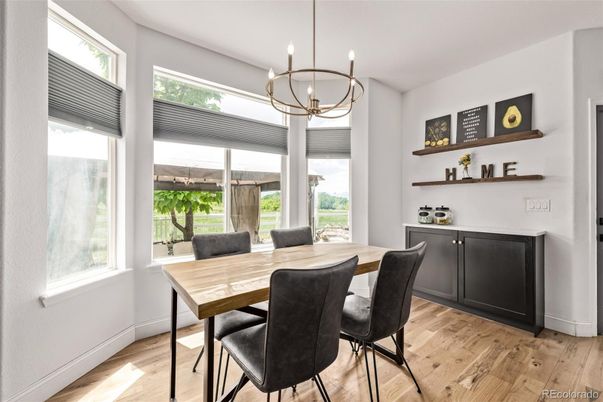 Chandelier, Dining room, Interior, Wood Texture Flooring