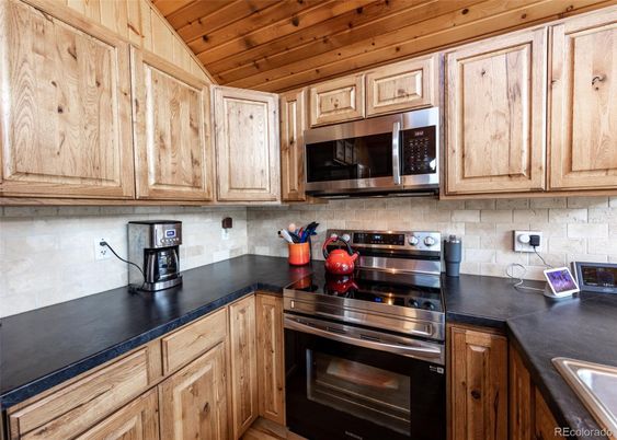 Interior, Kitchen, Stainless Steel Appliances, Wooden Ceilings, Wood Texture Flooring