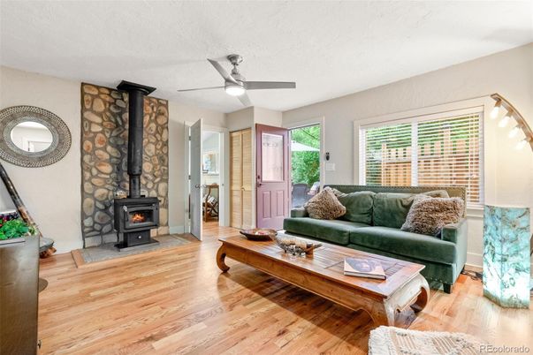 Fireplace, Interior, Living room, Stone Walls, Wood Texture Flooring