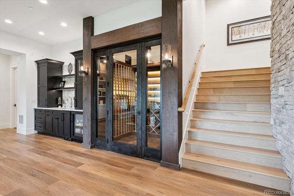 Interior, Recessed Lighting, Wine Storage, Wood Texture Flooring
