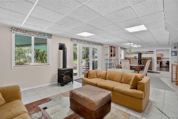 Dining room, Fireplace, Interior, Living room, Pendant Lights, Recessed Lighting
