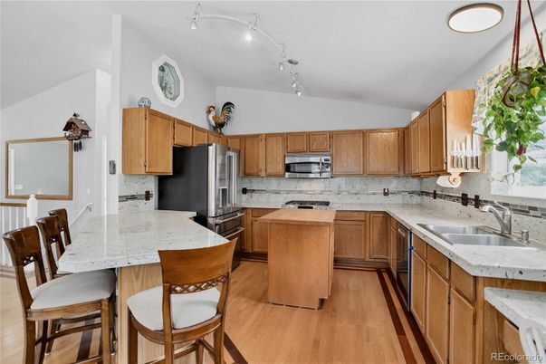 Interior, Kitchen, Stainless Steel Appliances, Wood Texture Flooring