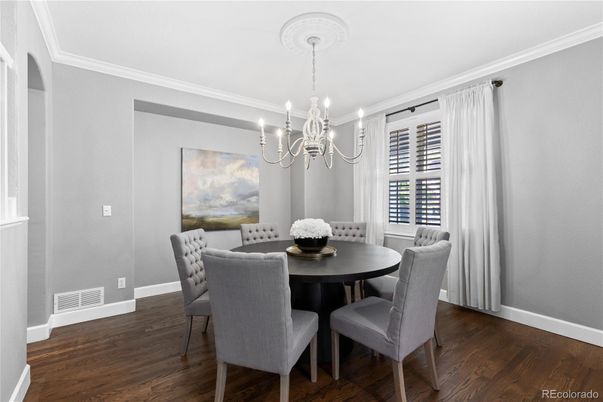 Chandelier, Dining room, Interior, Wood Texture Flooring