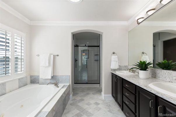 Bathroom, Dual Sink Vanities, Glass Shower, Interior