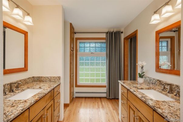 Bathroom, Dual Sink Vanities, Interior, Wood Texture Flooring
