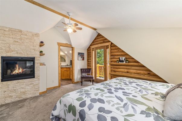 Bedroom, Fireplace, Interior, Stone Walls, Wooden Walls