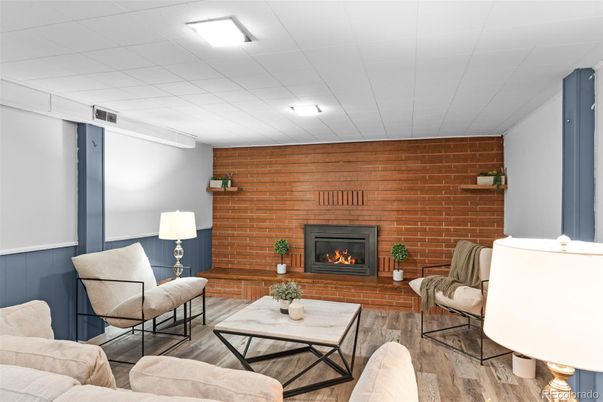 Fireplace, Interior, Living room, Stone Walls, Wood Texture Flooring, Wooden Walls