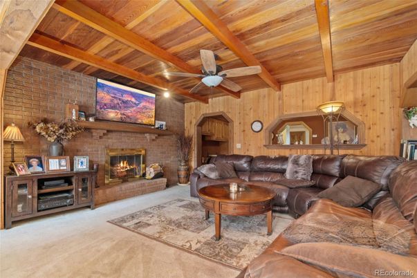 Fireplace, Interior, Living room, Stone Walls, Wooden Beams, Wooden Ceilings, Wooden Walls