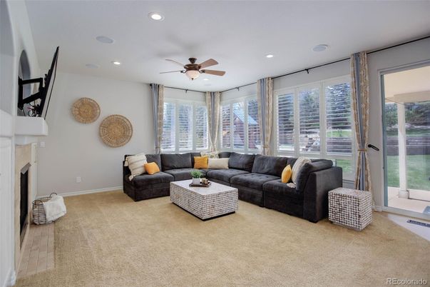 Fireplace, Interior, Living room, Recessed Lighting
