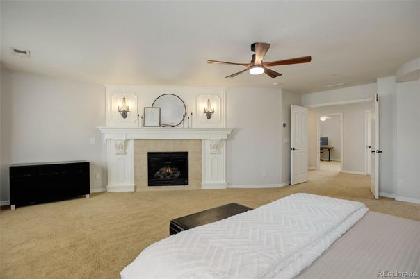 Bedroom, Fireplace, Interior