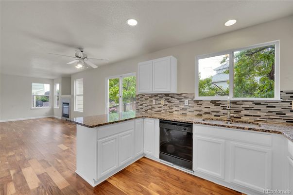 Interior, Kitchen, Recessed Lighting, Wood Texture Flooring