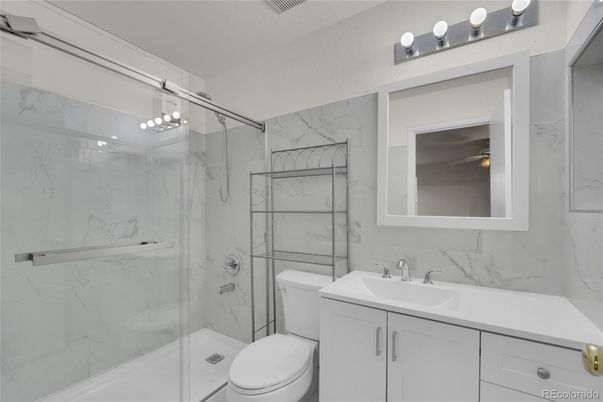 Bathroom, Glass Shower, Interior, Marble Walls