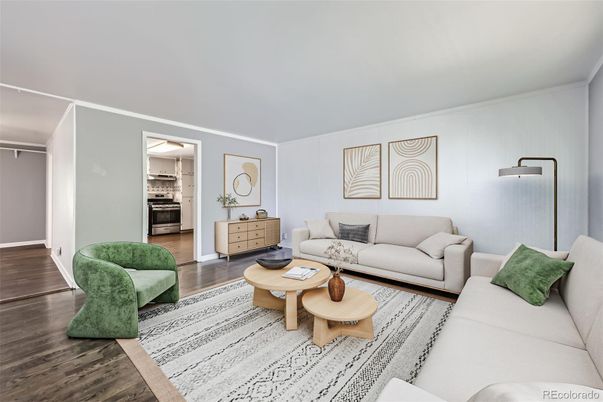 Interior, Kitchen, Living room, Stainless Steel Appliances, Wood Texture Flooring