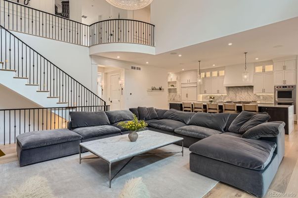 Interior, Kitchen, Living room, Pendant Lights, Recessed Lighting, Wood Texture Flooring