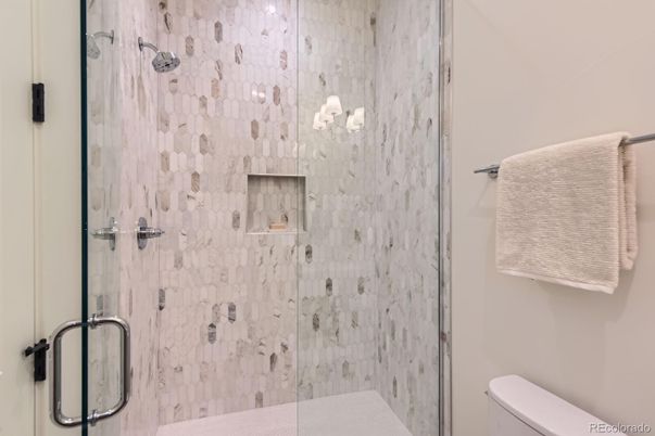 Bathroom, Glass Shower, Interior, Marble Walls