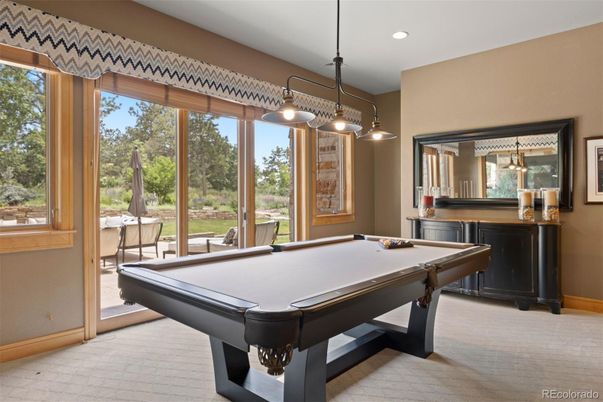 Billiard Table, Game Room, Interior, Pendant Lights, Recessed Lighting