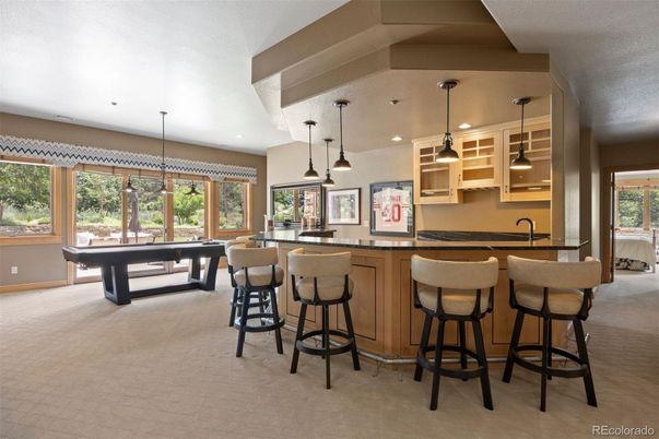 Billiard Table, Game Room, Interior, Pendant Lights, Recessed Lighting