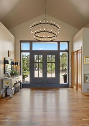 Chandelier, Interior, Pendant Lights, Wood Texture Flooring