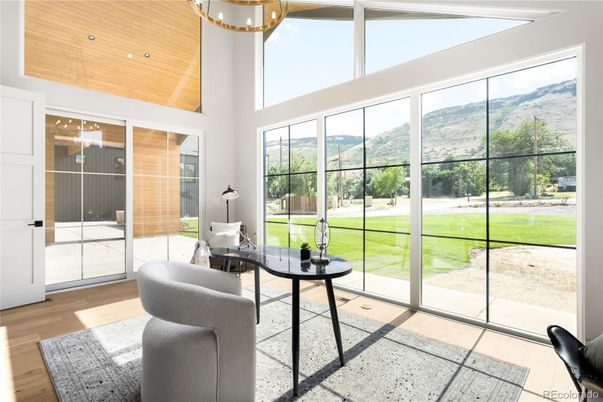 Home Office, Interior, Recessed Lighting, Sun Room, Wood Texture Flooring