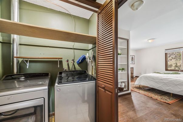 Interior, Recessed Lighting, Utility Closets, Washer, Wood Texture Flooring