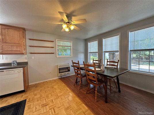 Dining room, Interior, Wood Texture Flooring