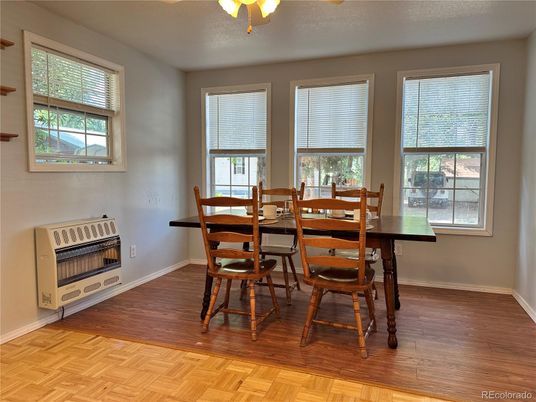 Dining room, Interior, Wood Texture Flooring