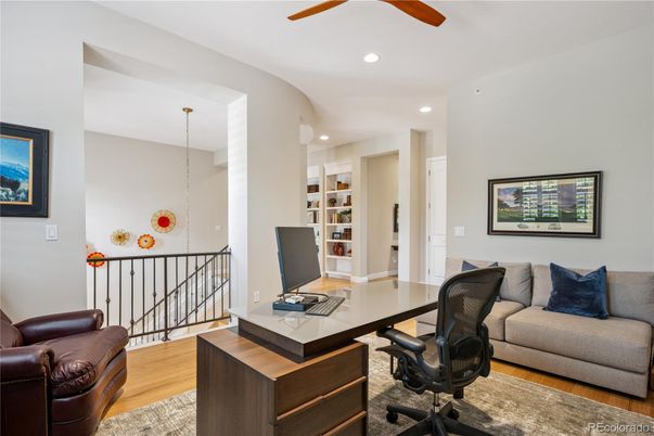 Home Office, Interior, Recessed Lighting, Wood Texture Flooring