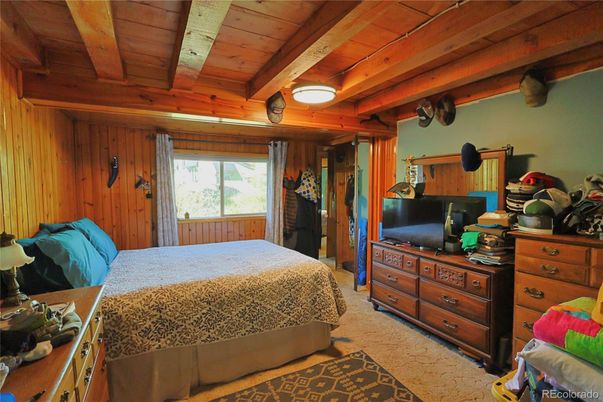 Bedroom, Fireplace, Interior, Wooden Beams, Wooden Ceilings, Wooden Walls