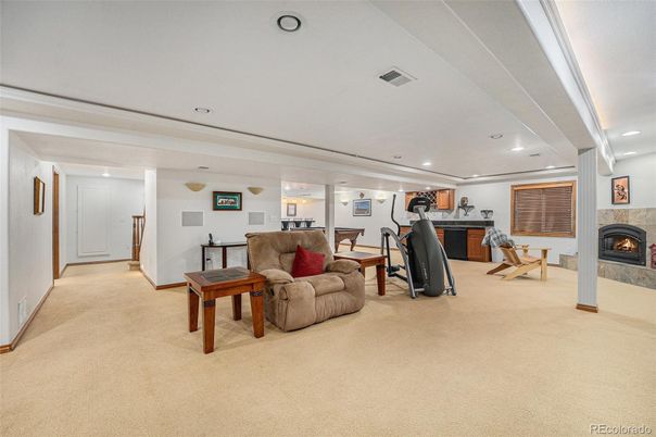 Fireplace, Interior, Living room, Recessed Lighting